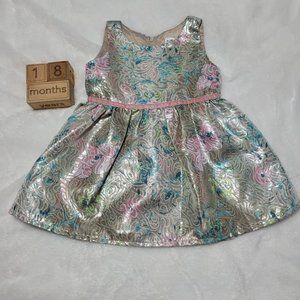 Metallic Floral Dress
